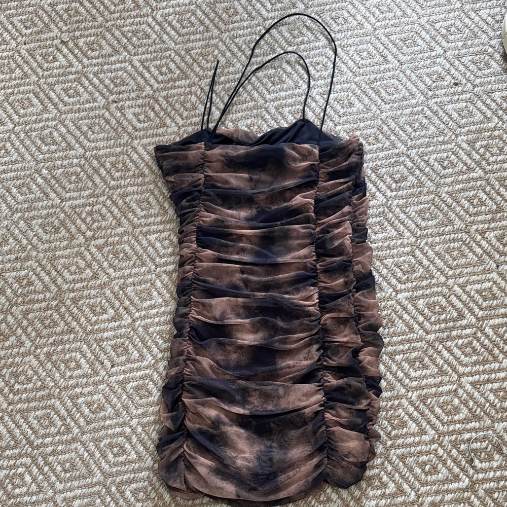H&M Brown Ruched Mini Dress - Picture 4 of 4
